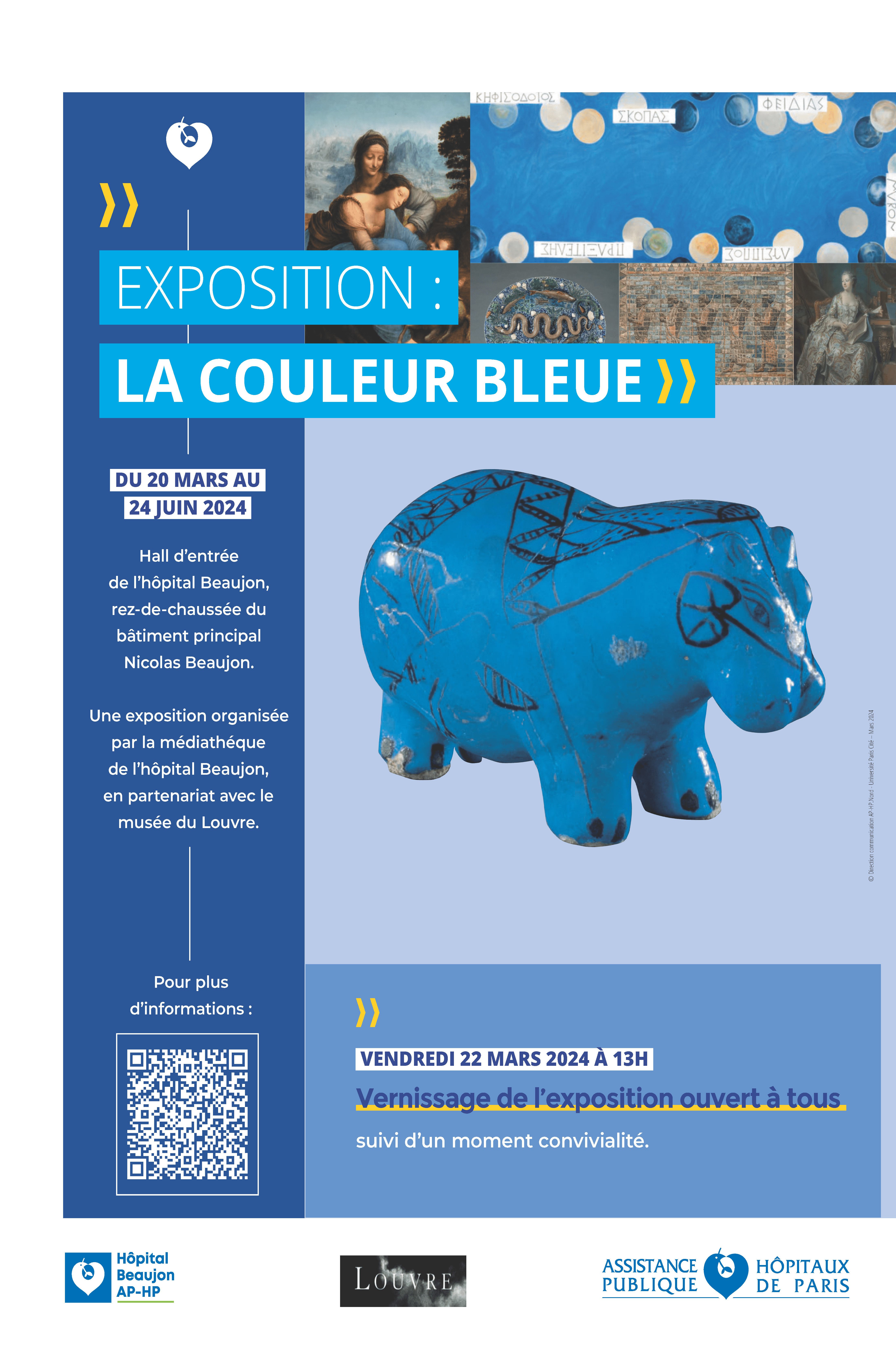 2024-Affiche-Le Louvre à l'hôpital-Exposition et vernissage La couleur bleue (1)